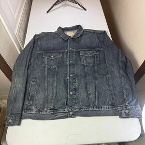 New Polo Ralph Lauren Blue Core Replen Long Sleeve Collared Trucker Jacket 3XLT